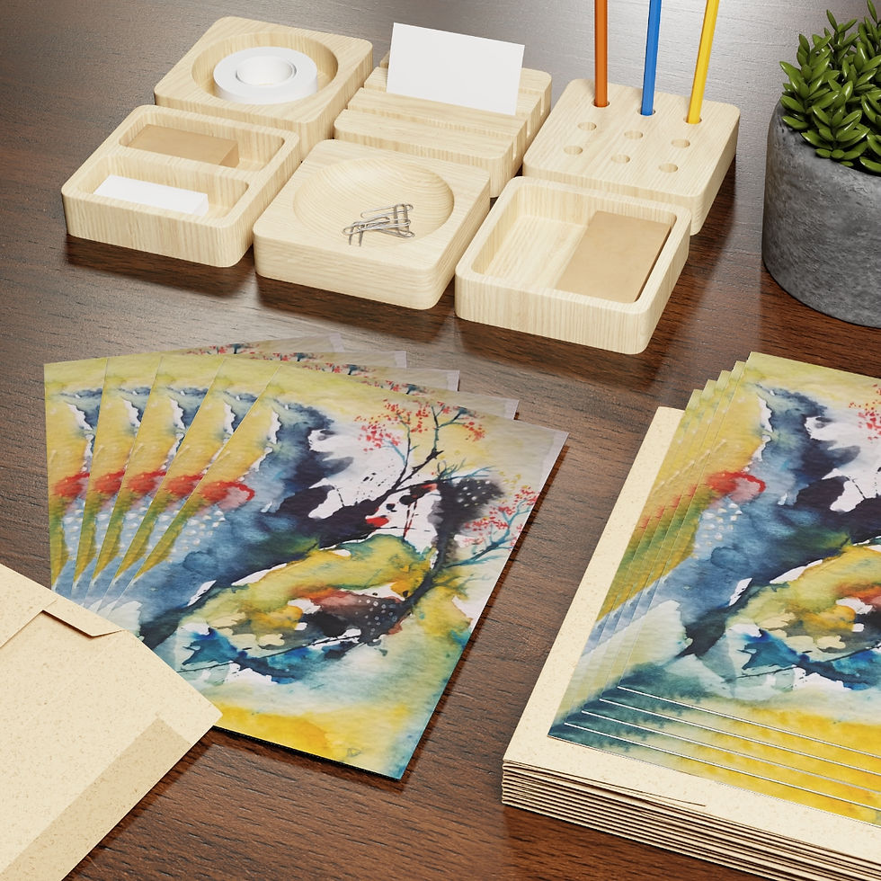 Thumbnail: "Blossom in Chaos" Greeting Cards (1 or 10-pcs)