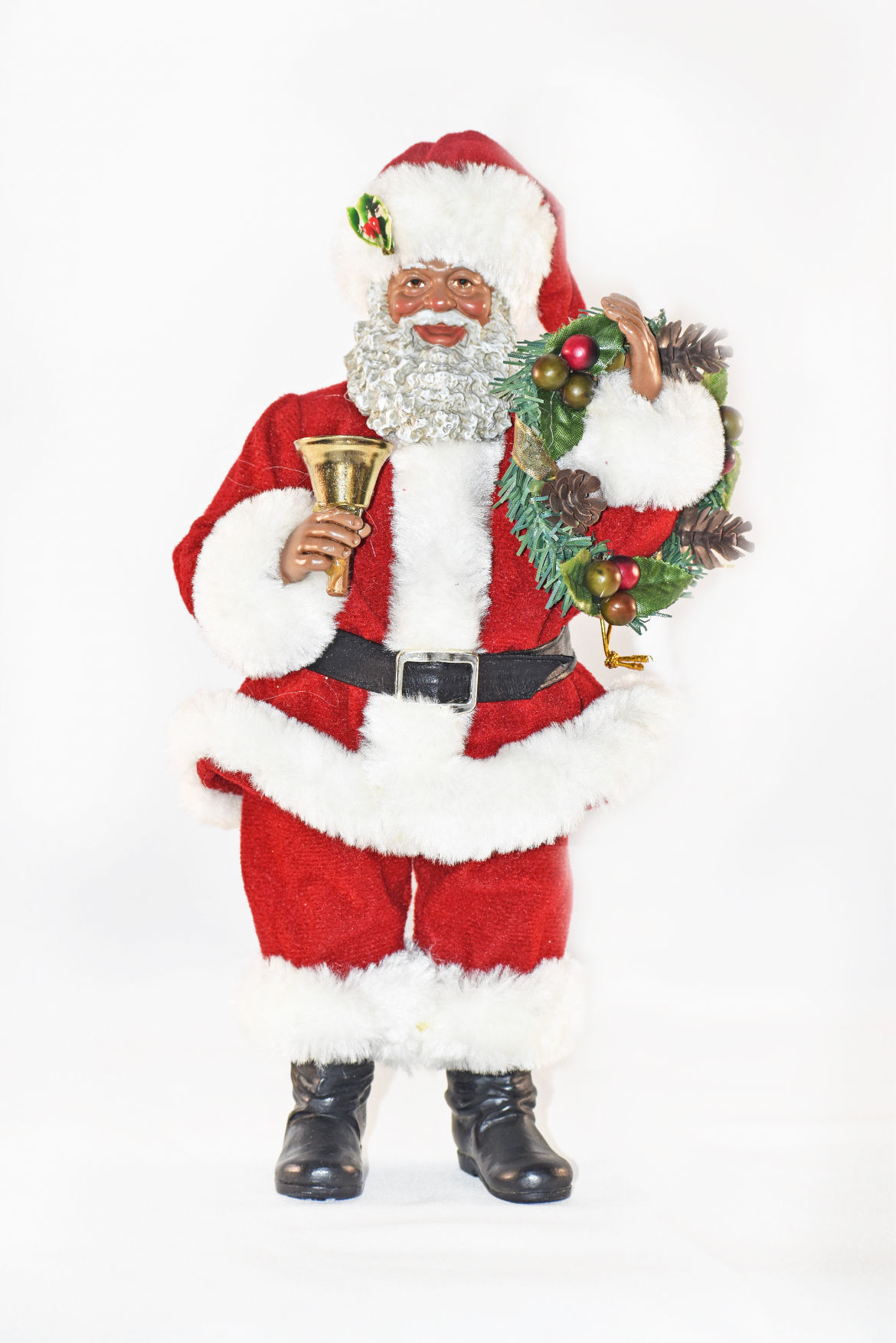 11’ African American Santa W/Wreath & Bell