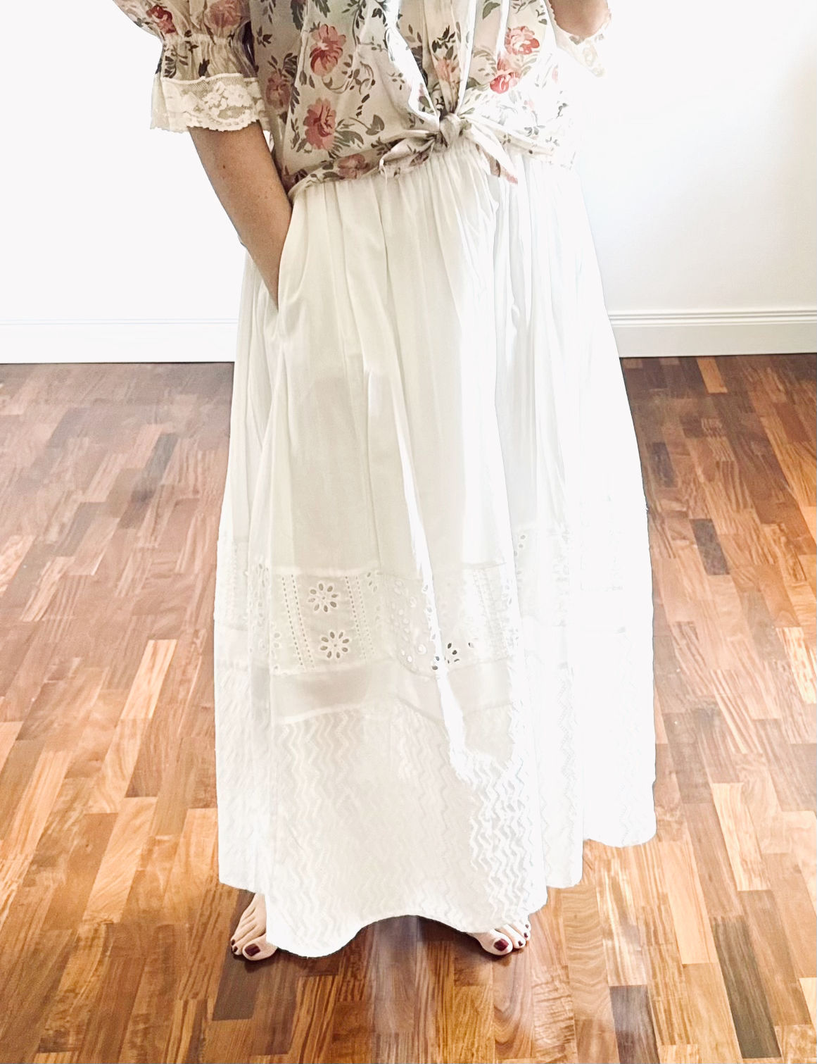 Gonna Venasque pizzo di cotone