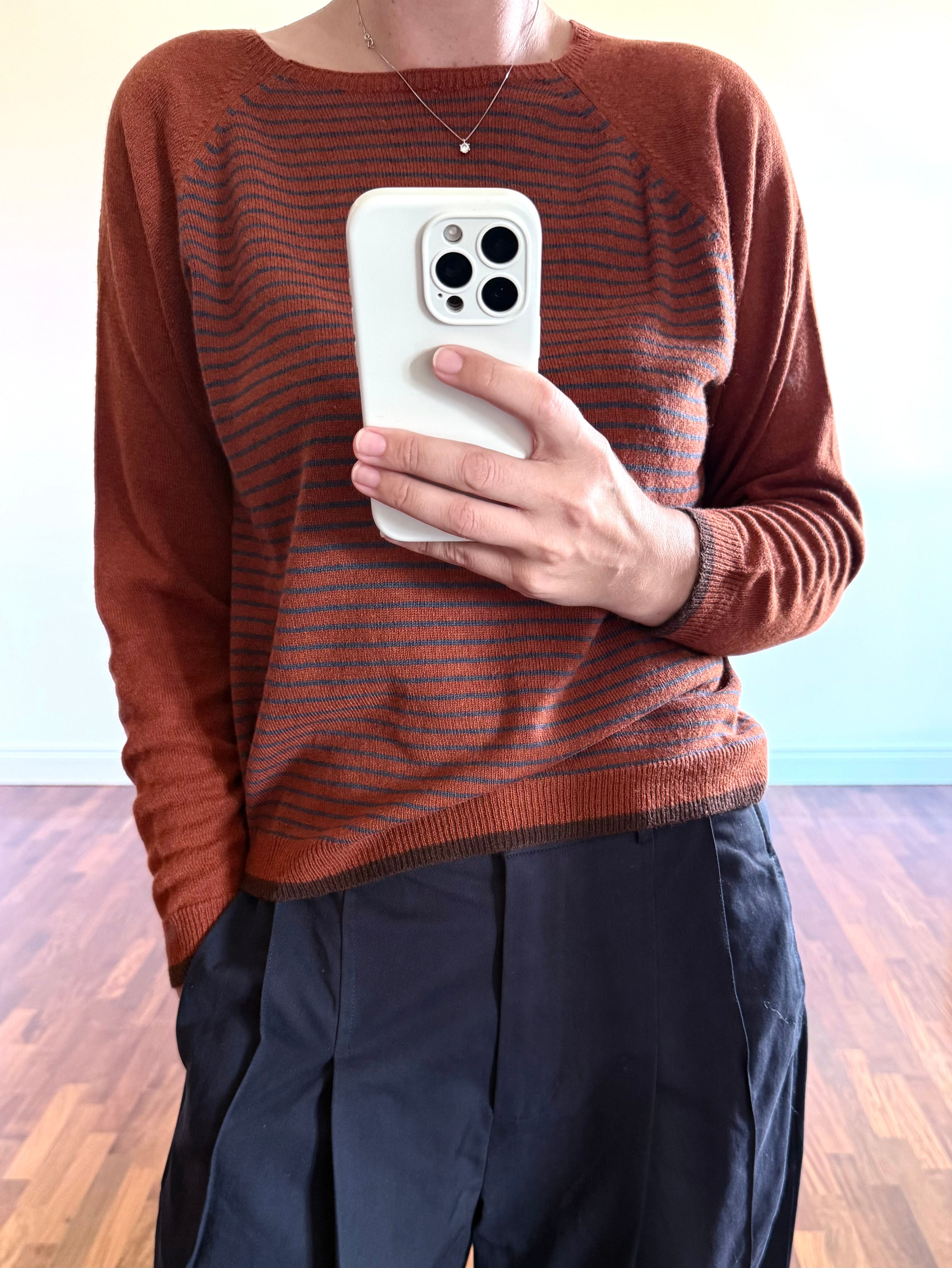 New Ubaldo riga Ruggine/Bluette contrasto Cioccolato