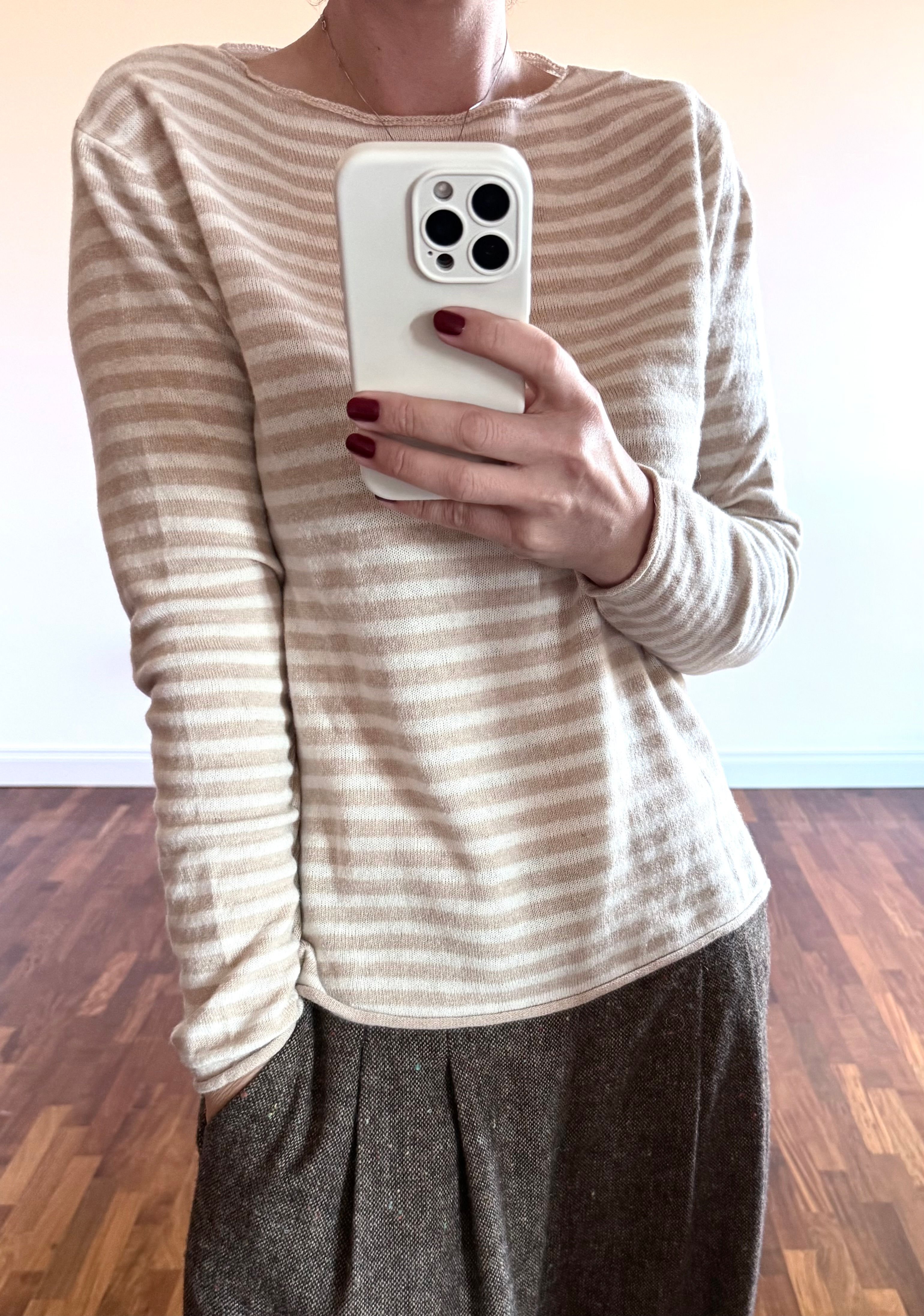 Maglioncino Gianteodoro riga Frapuccino/Panna