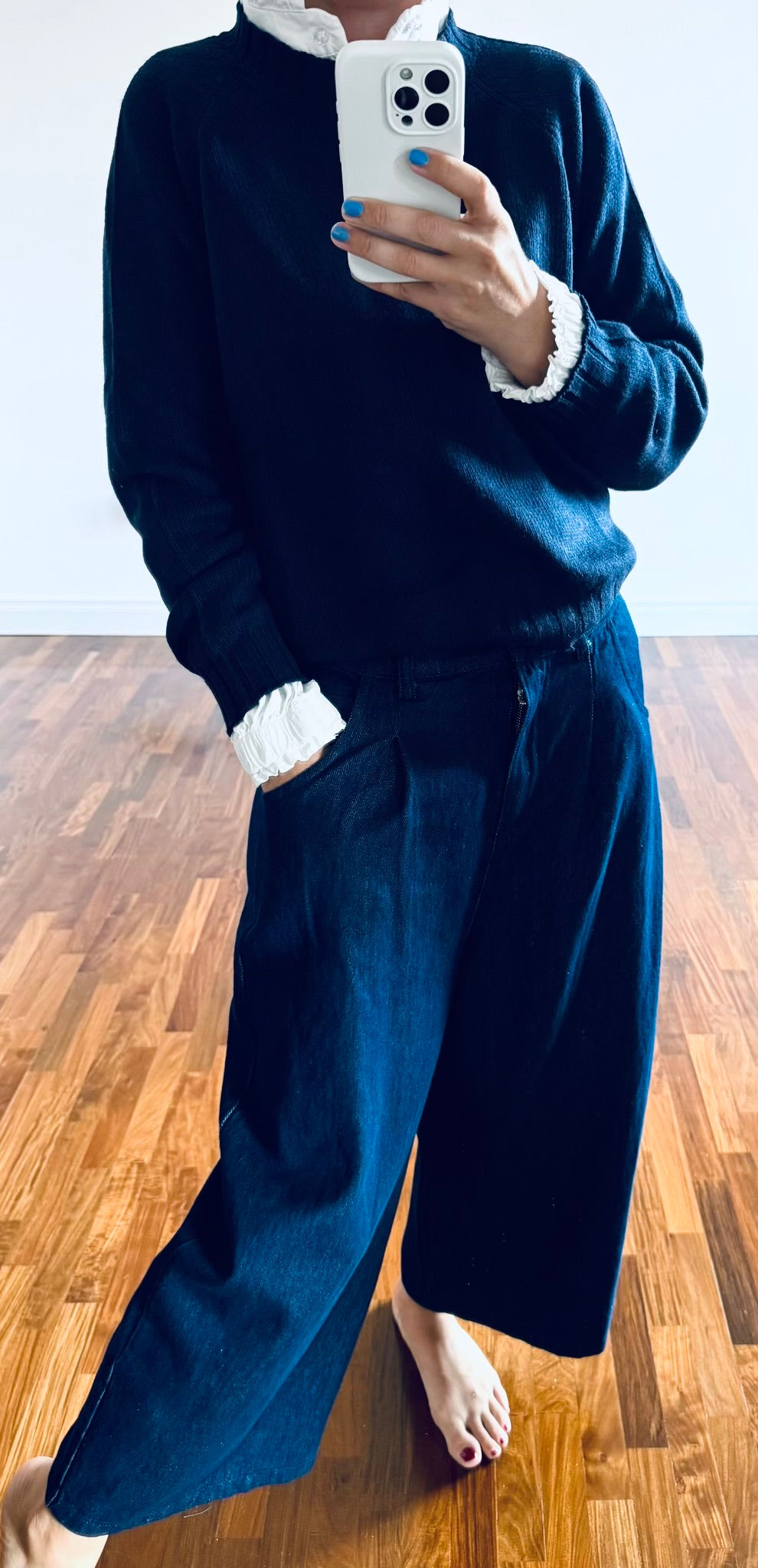 PantaKeaton in Jeans con elastico in vita