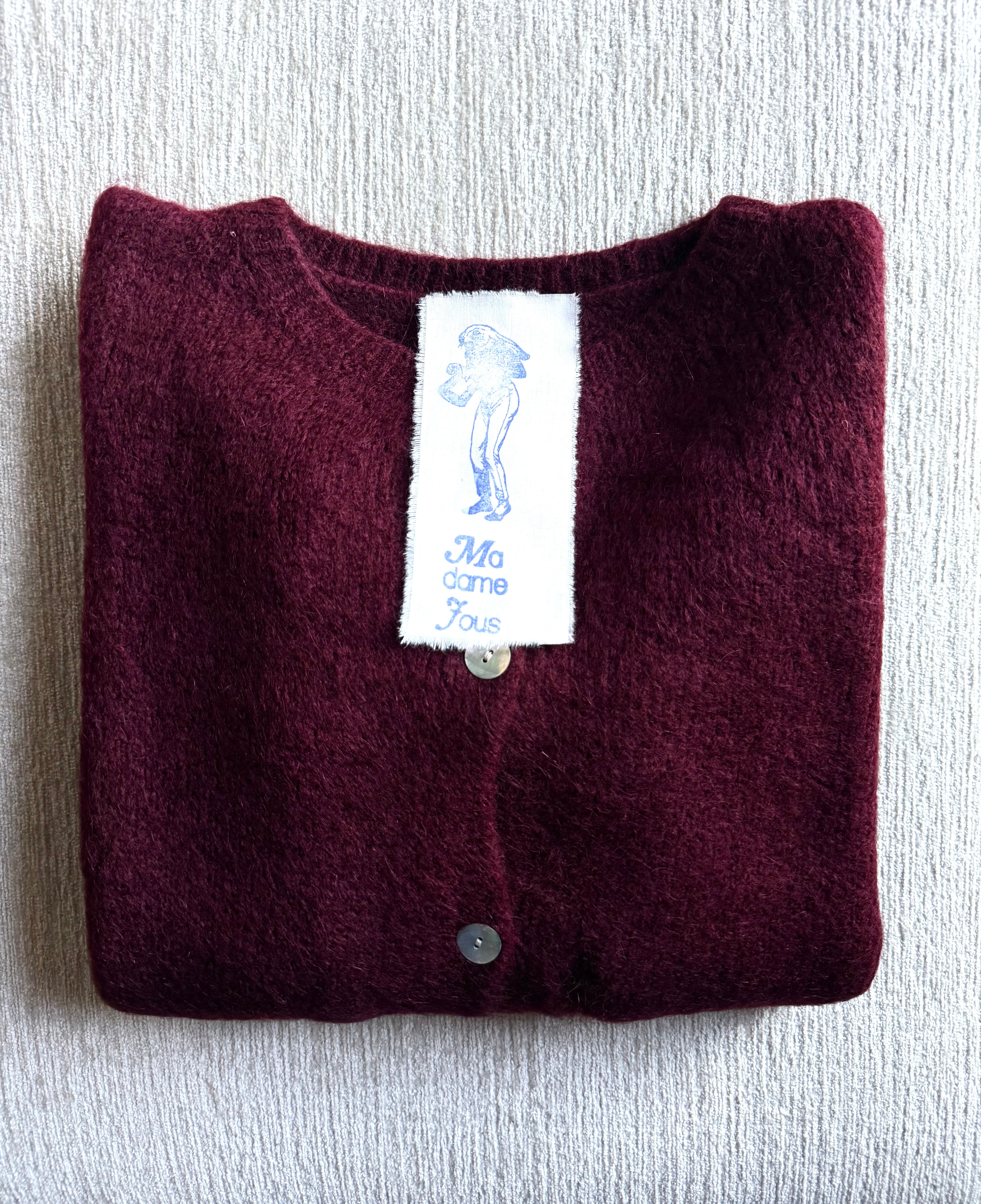 Cardigan Nuvola color Borgogna