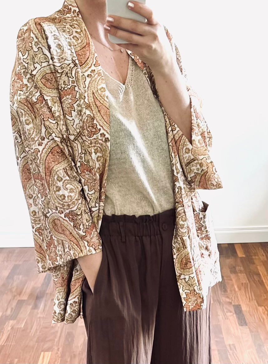 Giacchina Kimono toni del Pesca