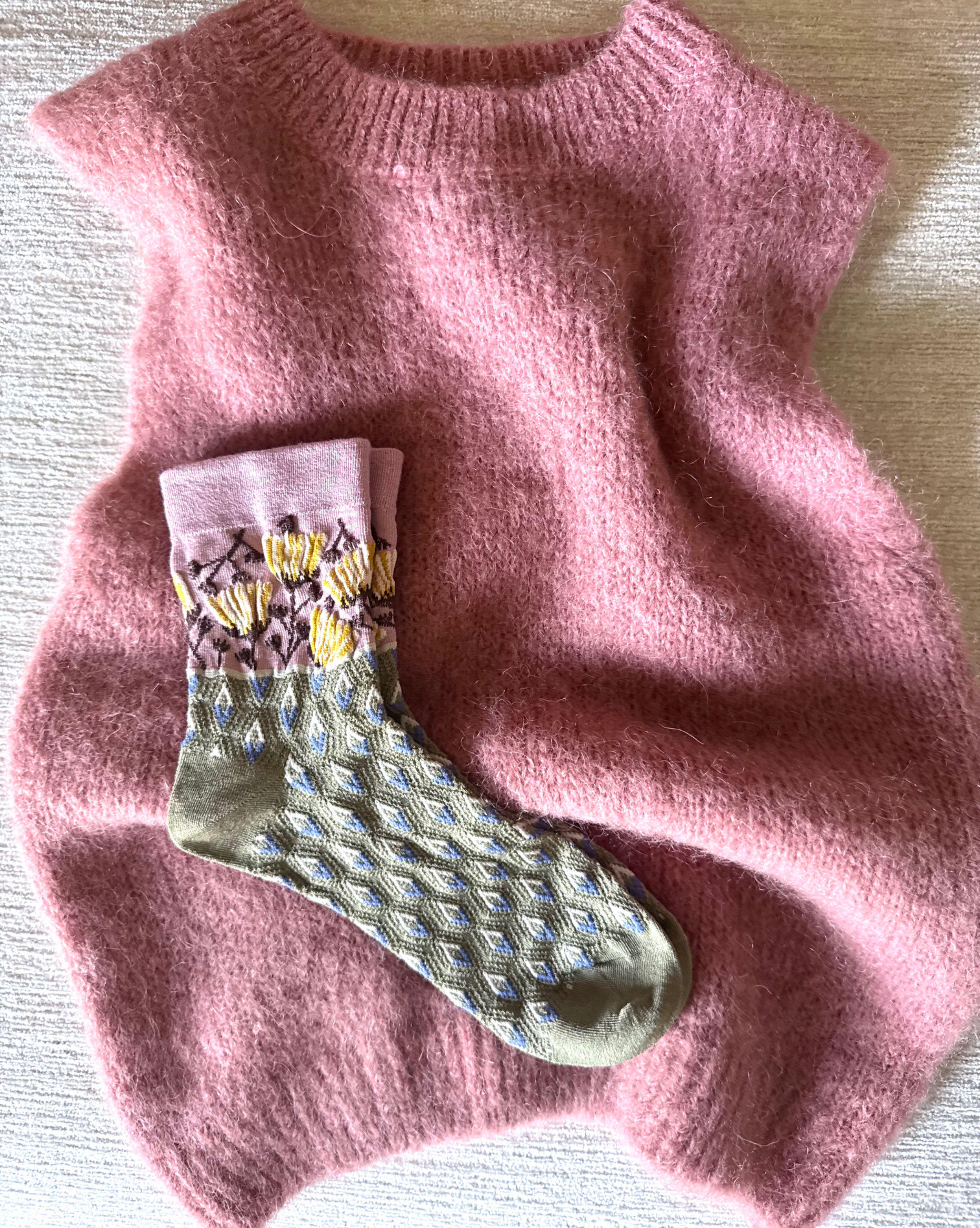 Smanicato Kid di Mohair/ Alpaca colore rosa cipria stupendo