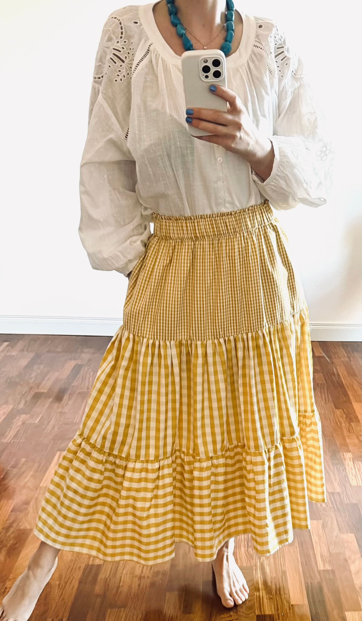 Gonna Vichy Giallo/Bianco 💛