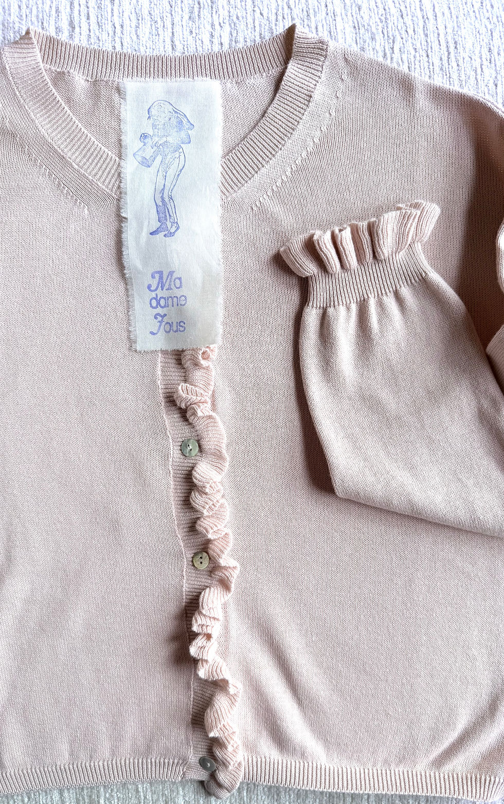 Cardigan Rosa con maniche a sbuffetto (cit)