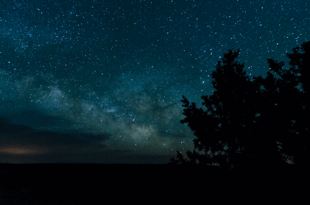 The core of the Milky Way rises over the Grand Canyon