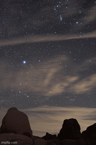 The passing of stars over Joshua Tree National Monument