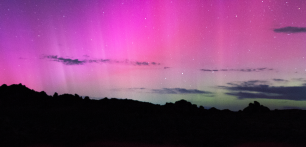 Aurora Borealis north of Las Vegas Nevada