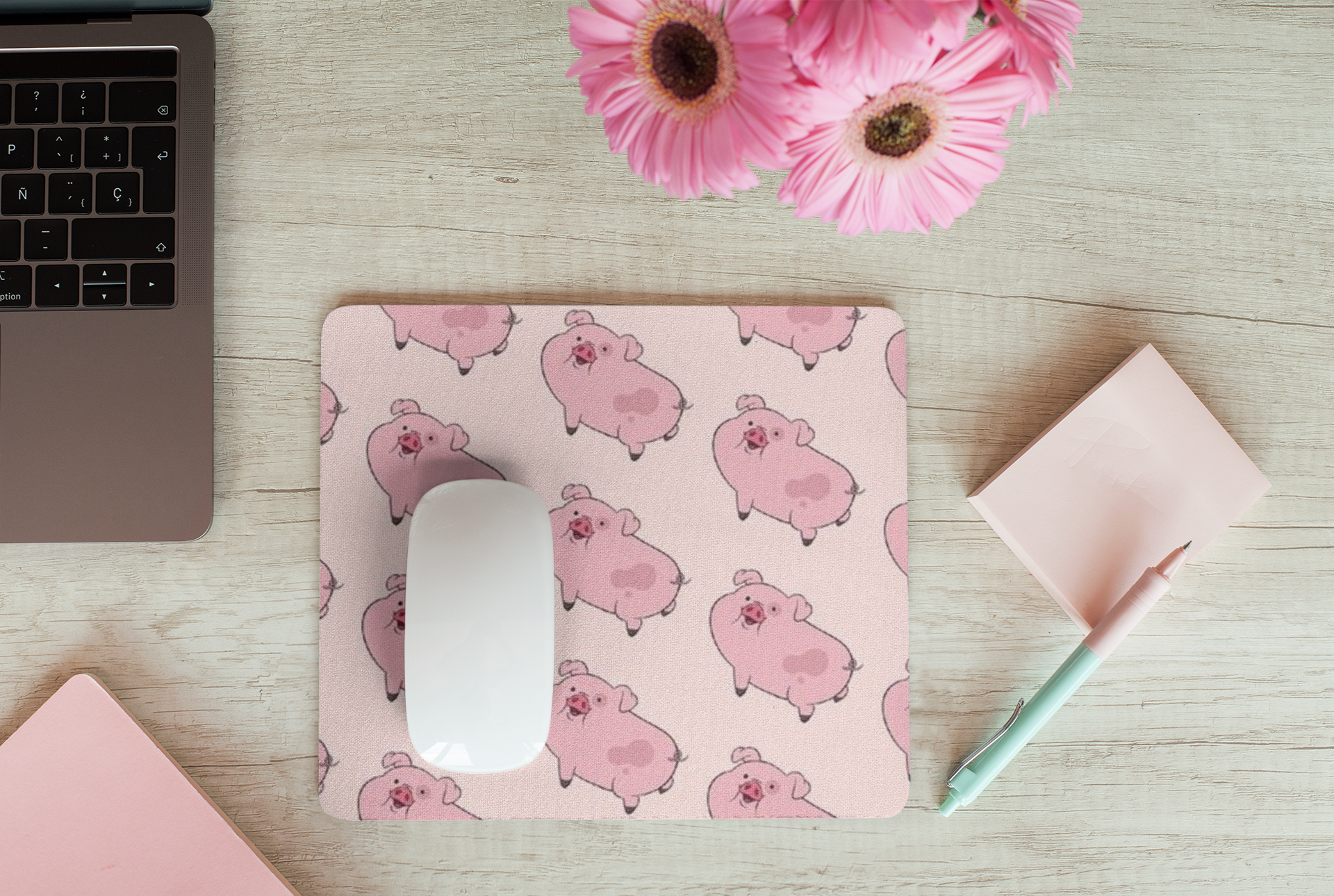 Mouse Pad diseño: Pink Piggies