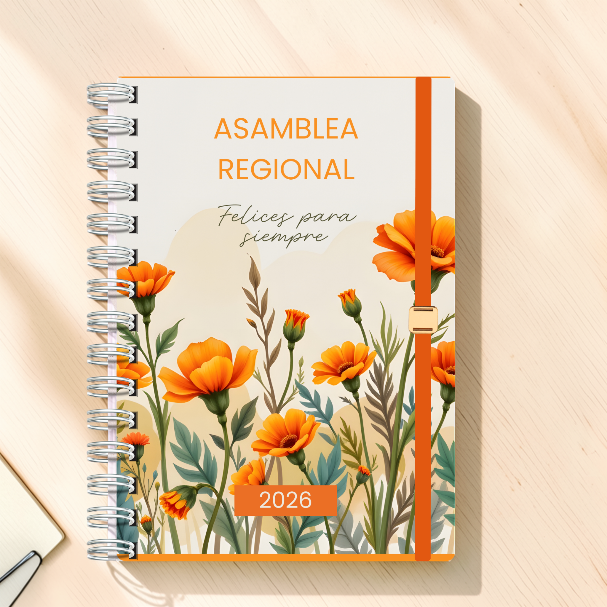 Cuaderno Asamblea 2026 Flores Naranjas - Golden Petals