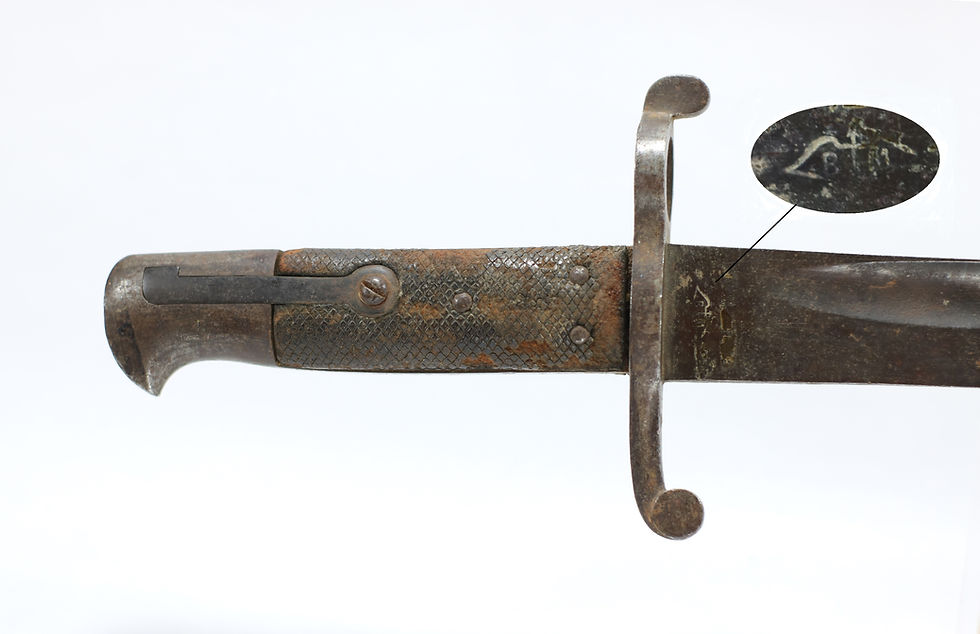 Thumbnail: Confederate Numbered P1856 no. 2 "Bar-on-Band" Rifle Saber Bayonet with Unit ID