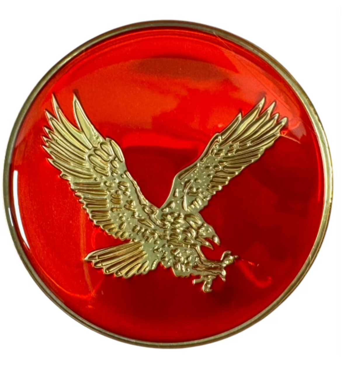 PLASTIC CHIP RED WITH GOLD EAGLE  (WWR)