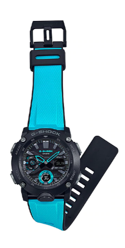 Thumbnail: GA-2000-1A2DR - G-SHOCK- Carbon Core Guard Series - Black/Ocean Blue