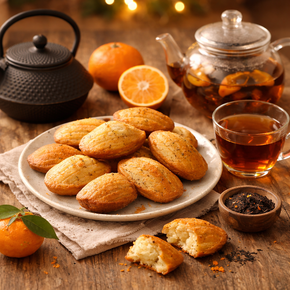 Madeleines au thé et aux agrumes