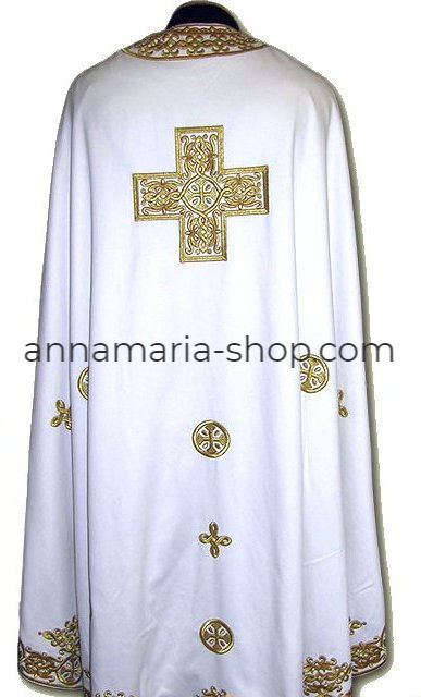 Прев'ю: Облачення священицьке, вишите на цупкому атласі білого кольору, вишитий галун, н