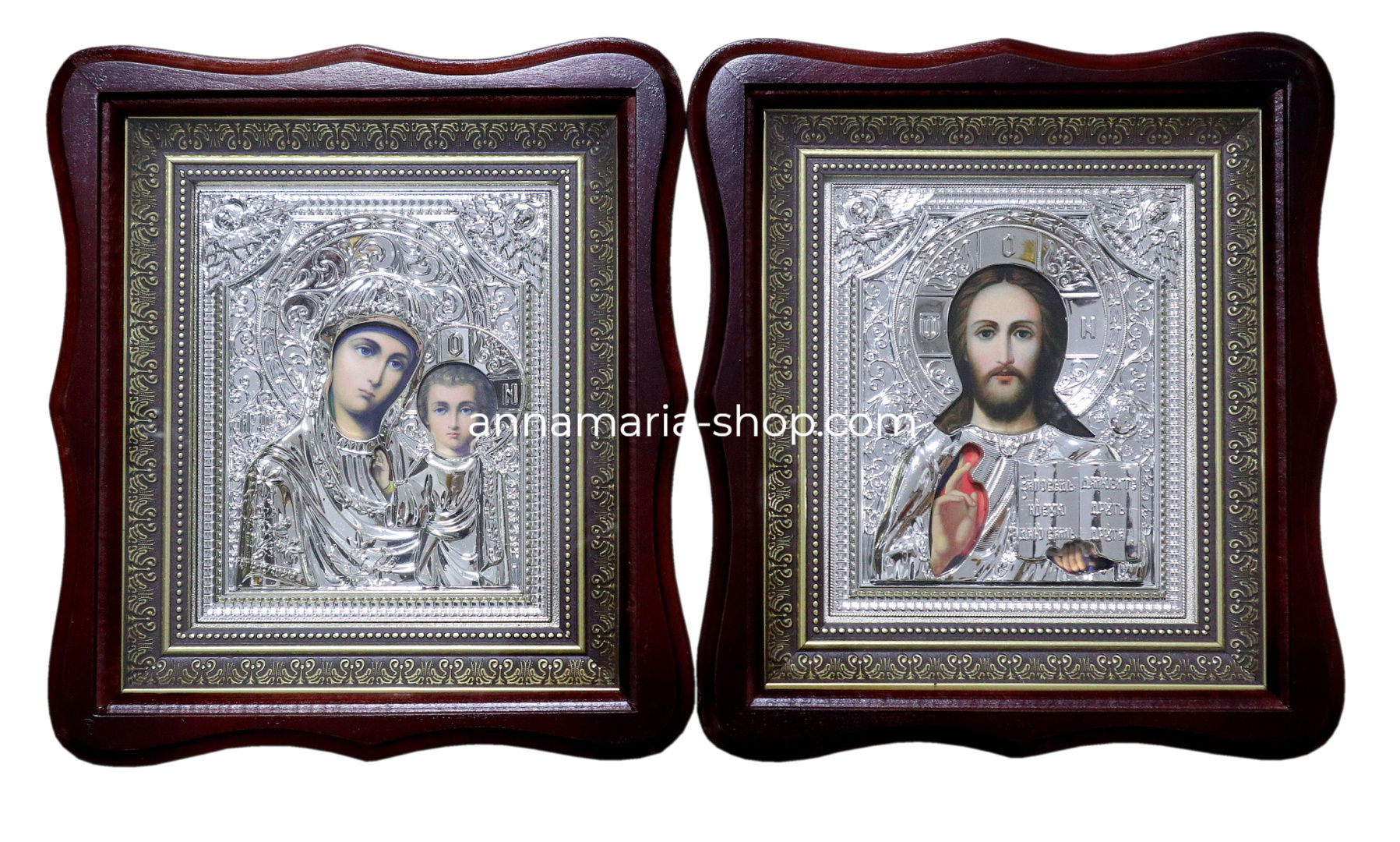 Вседержитель Казанская №37Ф (риза серебро) 25/29 см