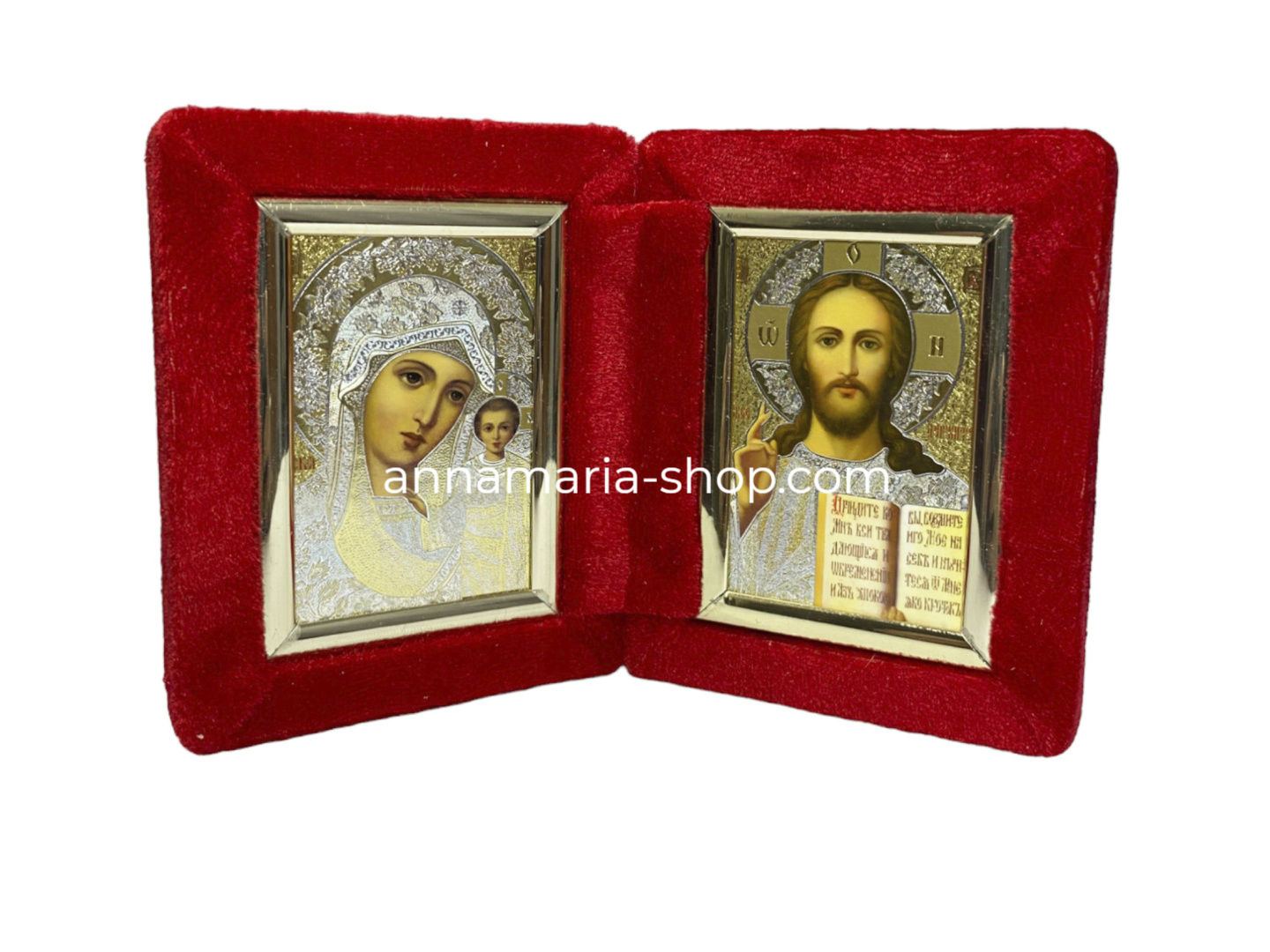 Складень оксамит Вседержитель Казанська 10/11