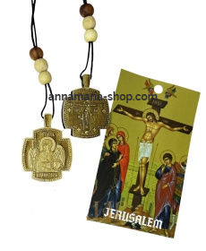 Хрест-ікона натільний дерев'яний, двосторонній 3/3,5 см