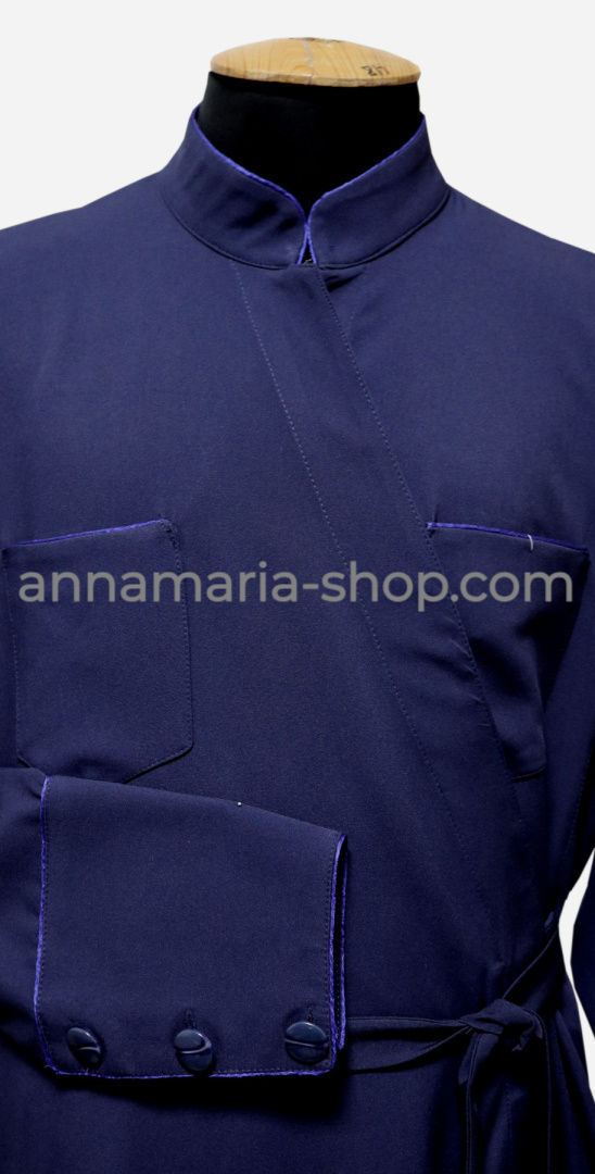 Прев'ю: Підрясник костюмна тканина (синій, кант) 52р