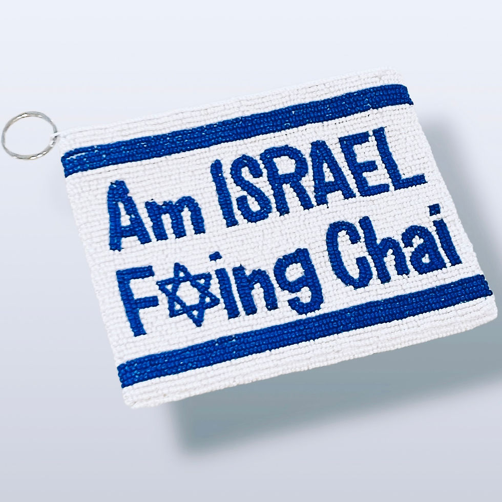 Beaded Am Israel F*ING CHAI Pouch (L)