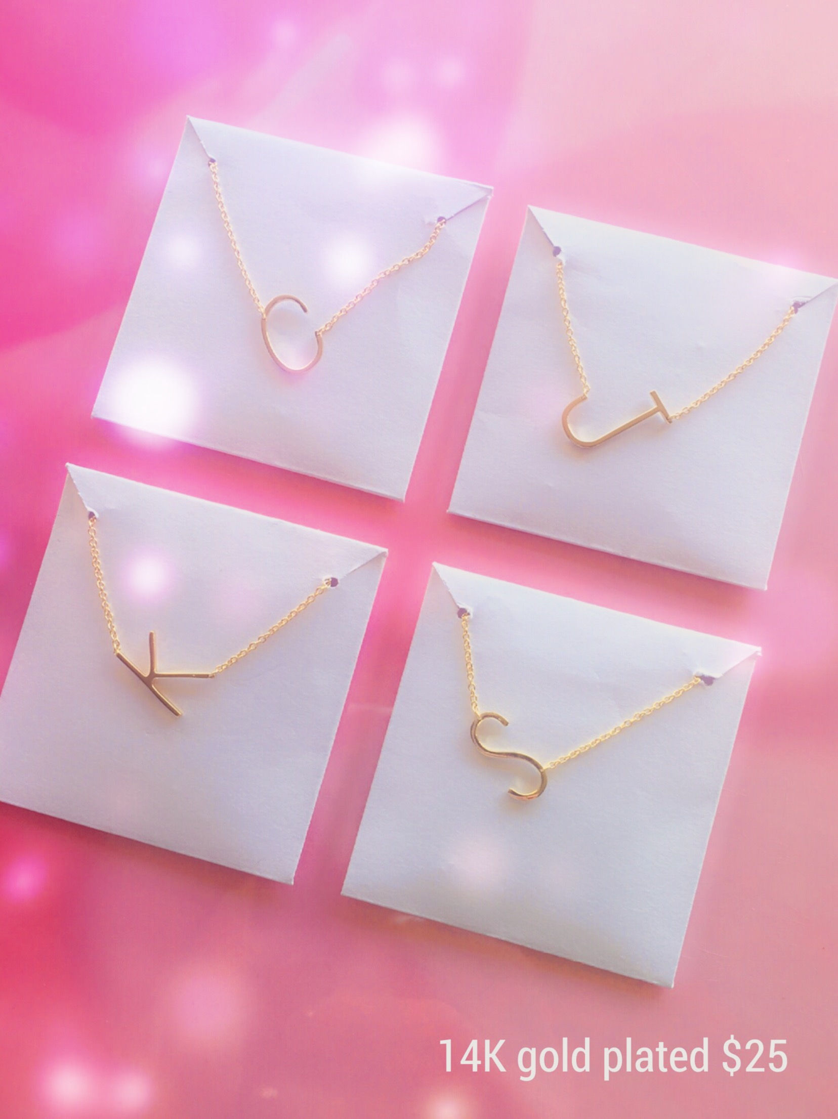Gold Plated Initial Necklace (sm)