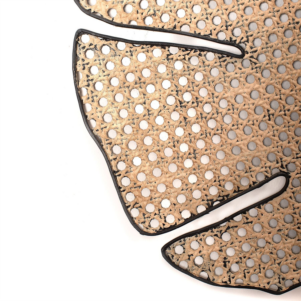 Thumbnail: Hestia Rattan Effect Leaf Metal Wall Art 83cm x 57cm