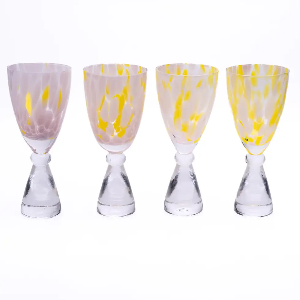 Thumbnail: Champagne Glass : Lemon Yellow and Blush Pink Set