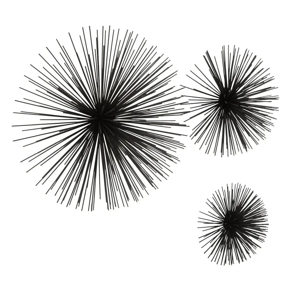 Beaumonde Home Mirano Set Of 3 Black Finish Starburst Wall Decor