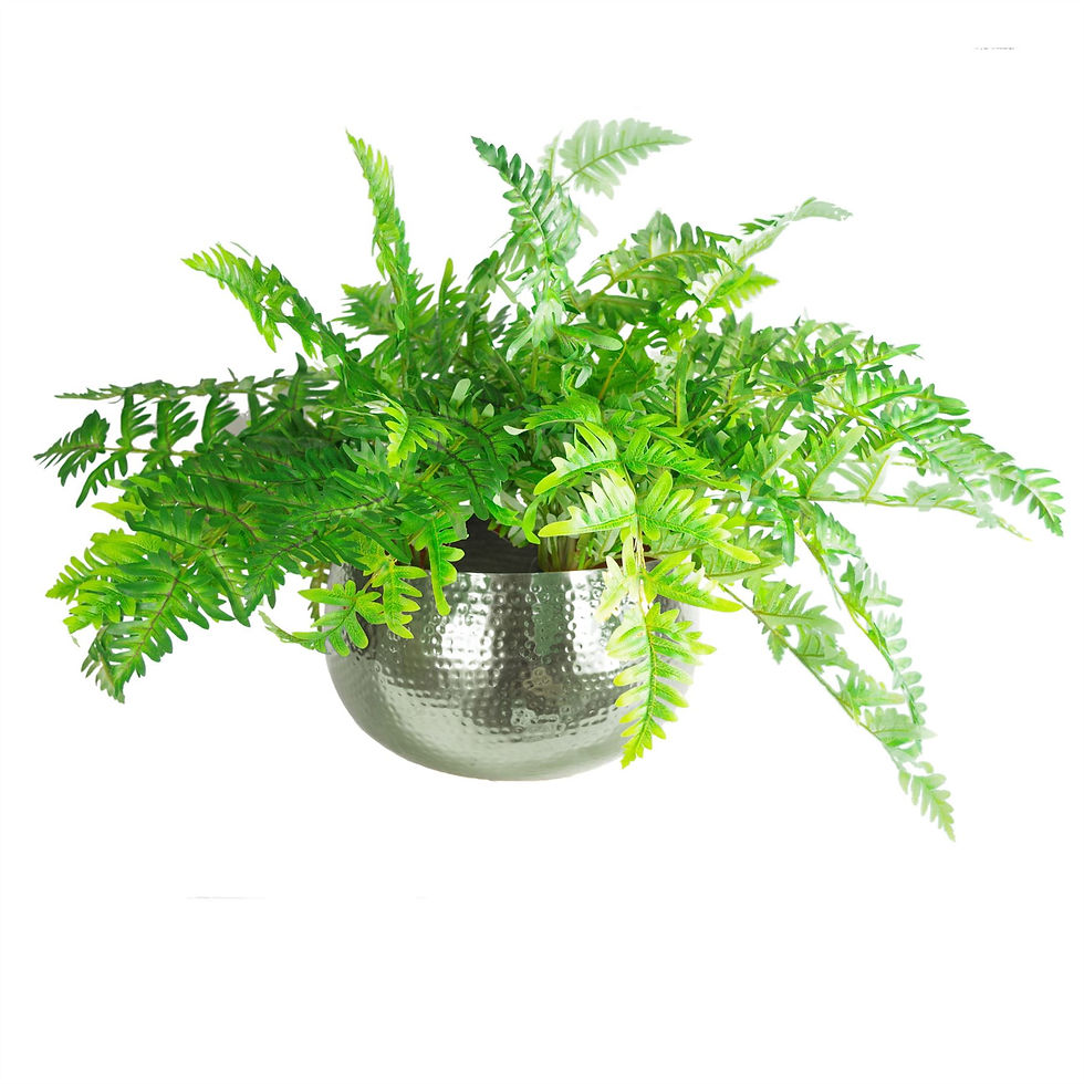 Thumbnail: Leaf Large Metal Planter Bowl 32 x 20cm Hammered Silver Colour - Straight Edge