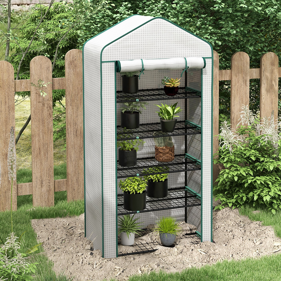 Thumbnail: Outsunny Widened Mini Greenhouse 5 Tier Green House, 193H x 90W x 49Dcm, White