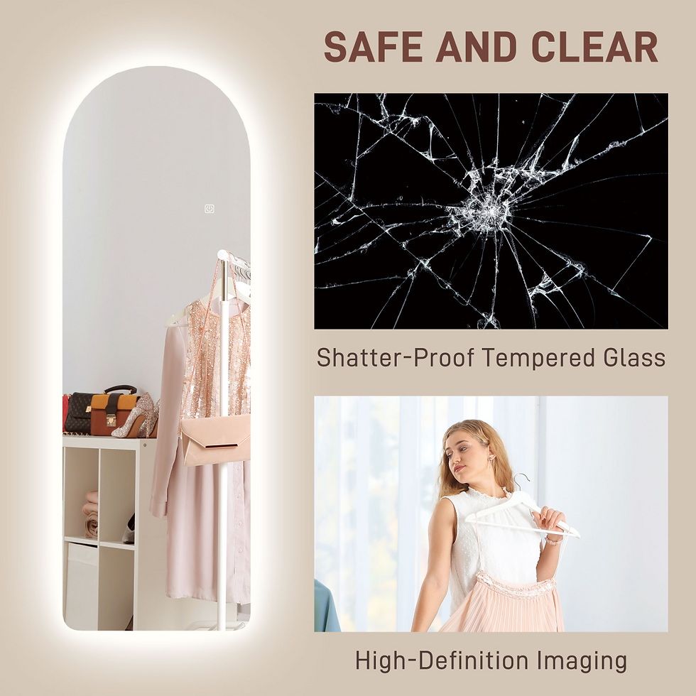 Thumbnail: HOMCOM Full Length Wall Mirror with Lights Dimming and 3 Colour Adjustable