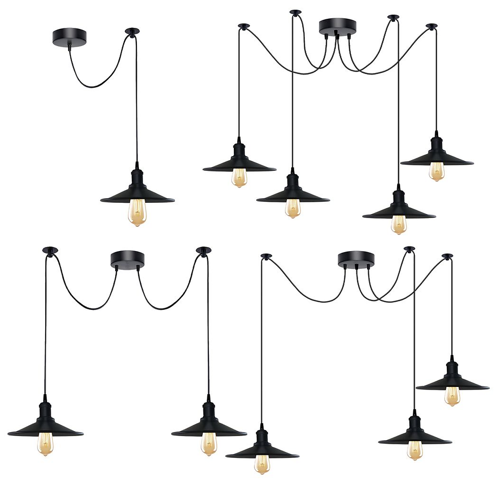 Thumbnail: Black Vintage 1 Head Cone shaped shade Ceiling Pendant Light Fitting with Adjust