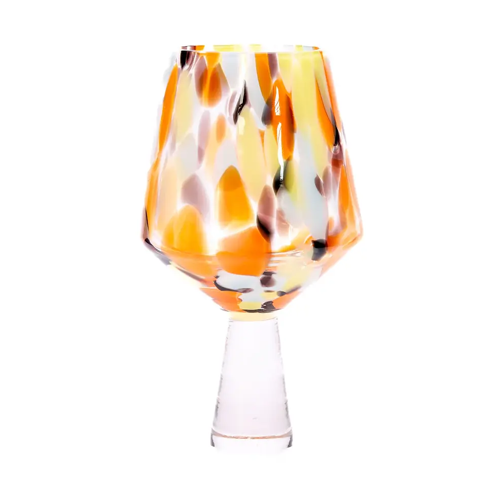 Thumbnail: Set of two Large Drinking / Gin Glass : Citrus Orange