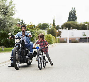 Dad and Son Biking