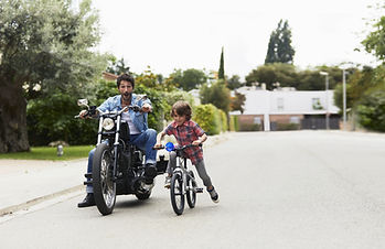 Dad and Son Biking