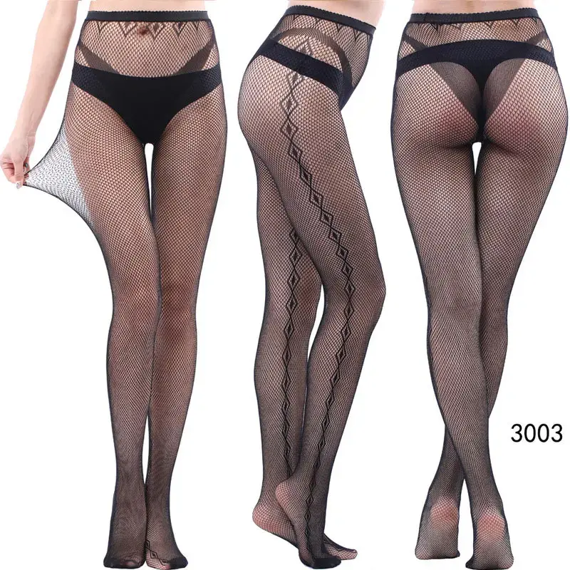 Thumbnail: Edgy Printed Fishnet Tights