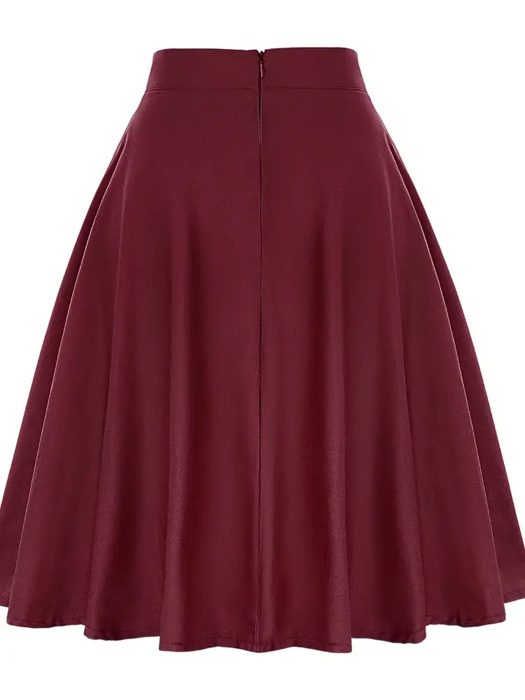 Miniatura: Women's a Line Swing Midi Skirt Runway Vintage Black Sundress Pinup 40s 50s 60s