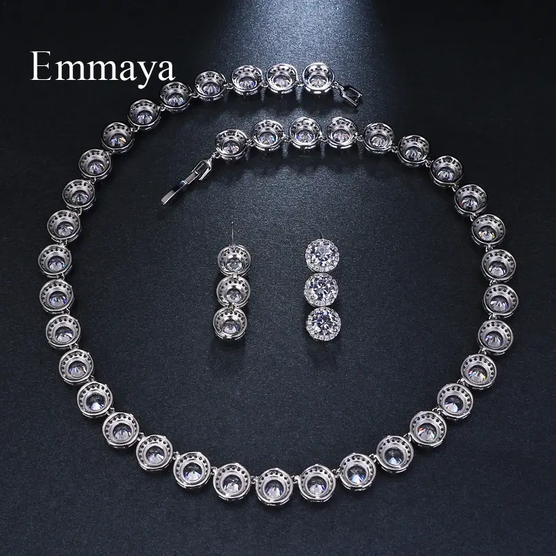 Miniatura: Emmaya Brand Gorgeous Round White Gold Color AAA Cubic Zircon Wedding Jewelry