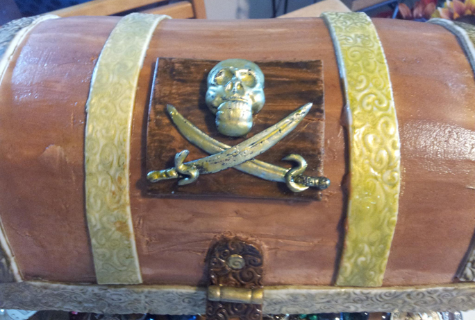 Pirate treasure chest cake