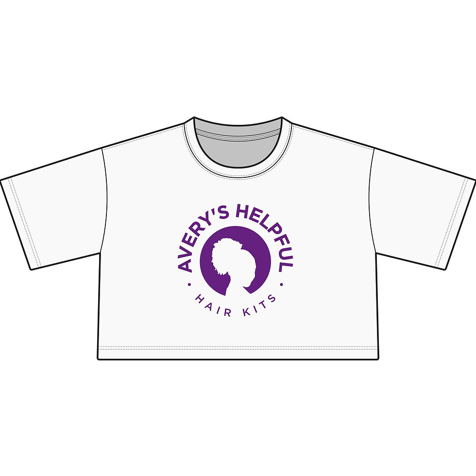 Thumbnail: Cropped Avery’s Helpful Hair Kits Logo Tee