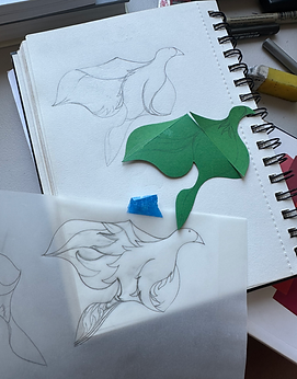 Sketchbook page featuring explorations of geometric tessellations and pattern design.