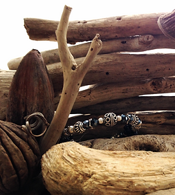 Tribal Collection. Blue Taj Bracelet. Sterling silver from India and crystals.