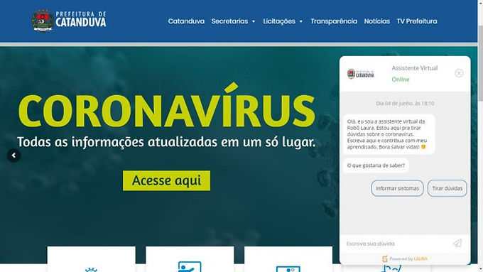 Assistente virtual monitora casos suspeitos e confirmados de Covid-19