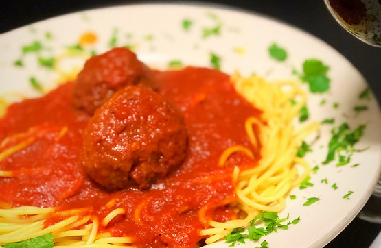 pasta, meatballs, spaghett, marinara