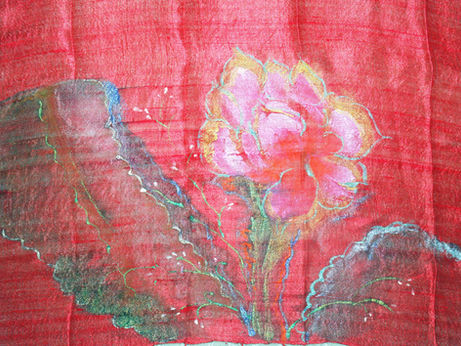 Succelent in red on red silk.jpg