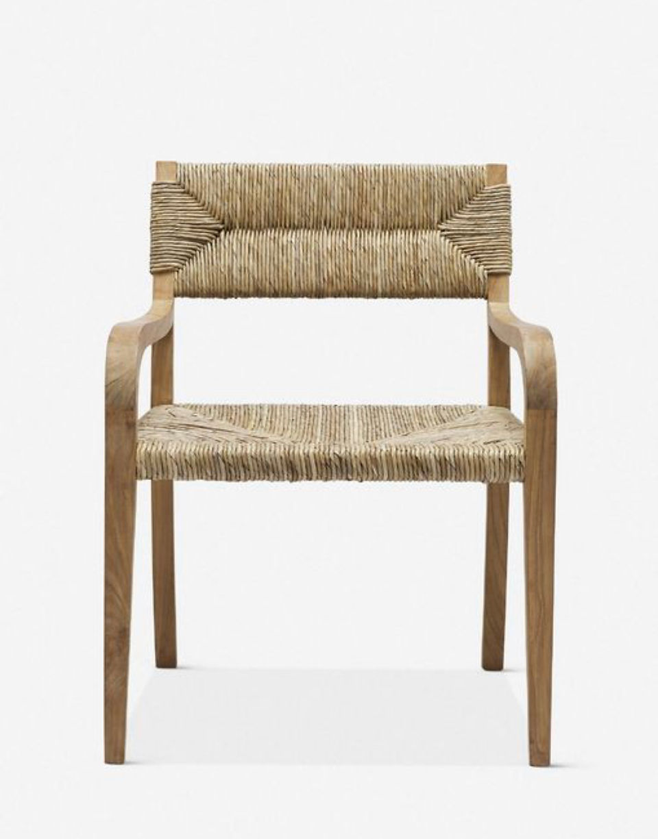 woven rattan dining armchair