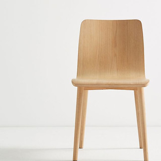 maple molded wood dining chair