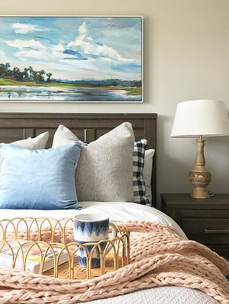 Home Staging - Bedroom staging with blanket and decor